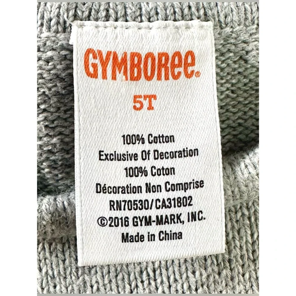 Gymboree Girls Pumpkin Sweater Dress Size 5T Fall Sleeveless Gray Orange